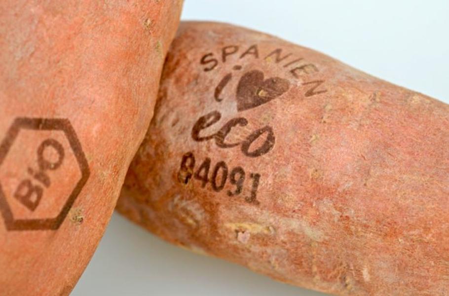 Tattowiertes Gemüse gegen Abfall