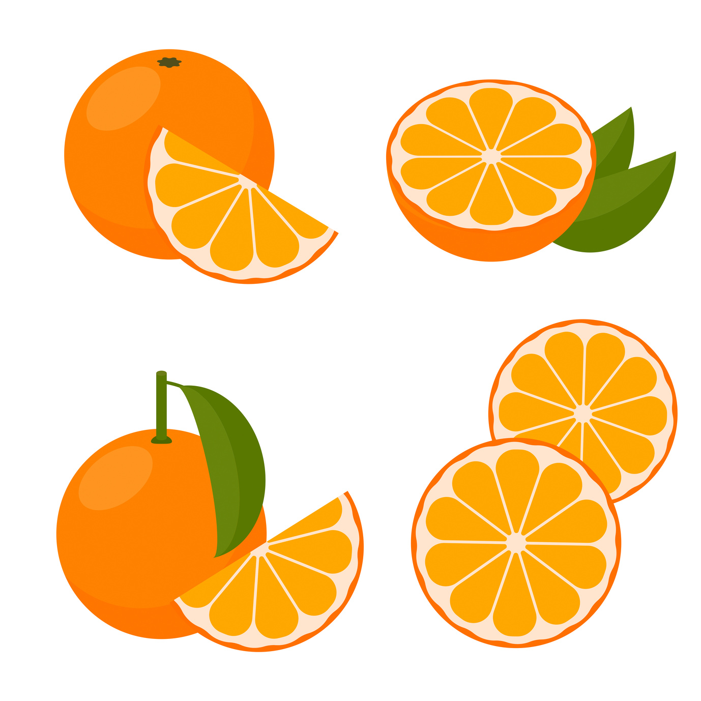 Vector orange. A set of icons.